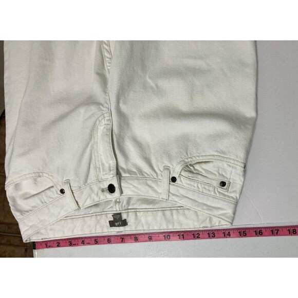 J Jill Woman's White Denim Jeans Size 6  Straight Leg Bottoms 5 Pocket Mid Rise - Picture 10 of 13